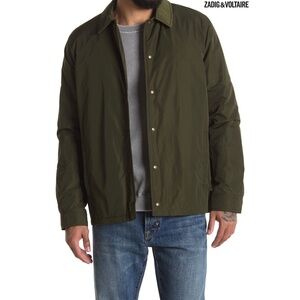 ZADIG & VOLTAIRE MEN NWT KARTYH BLOUSON PADDED FERN GREEN JACKET. SIZE L